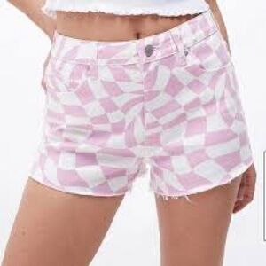 Pac Sun Pink Checkered Women's Shorts Sz 27